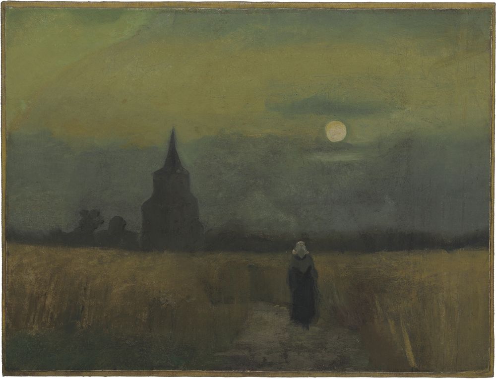 Картина Ван Гога Старая башня среди полей 1884